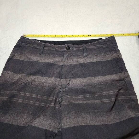 Volcom Hybrid Shorts 4-way stretch black gray striped men’s shorts 32 activewear - Picture 3 of 10